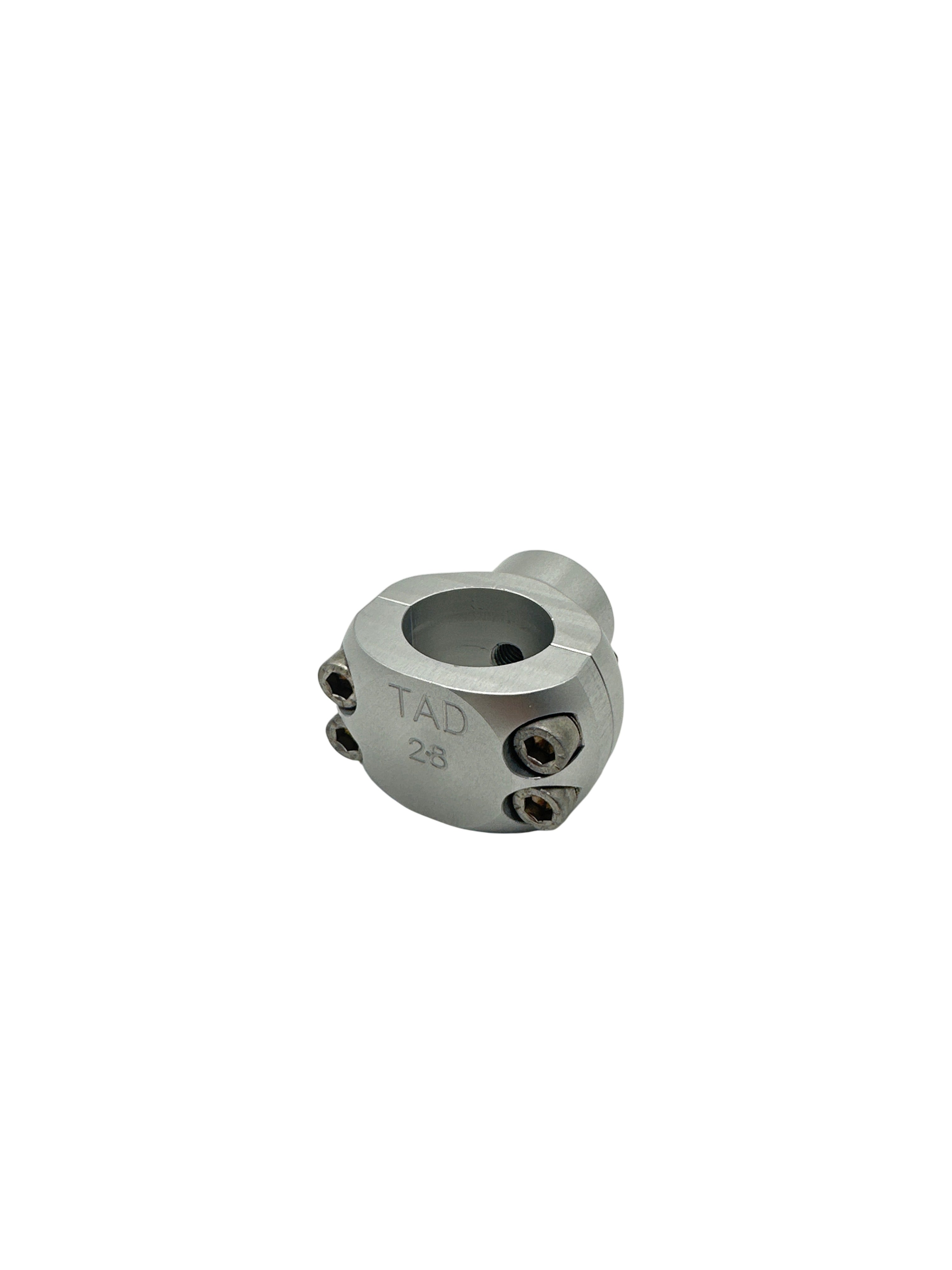 TAD 28mm Rohrklemme inkl. Gewinde silber NEU