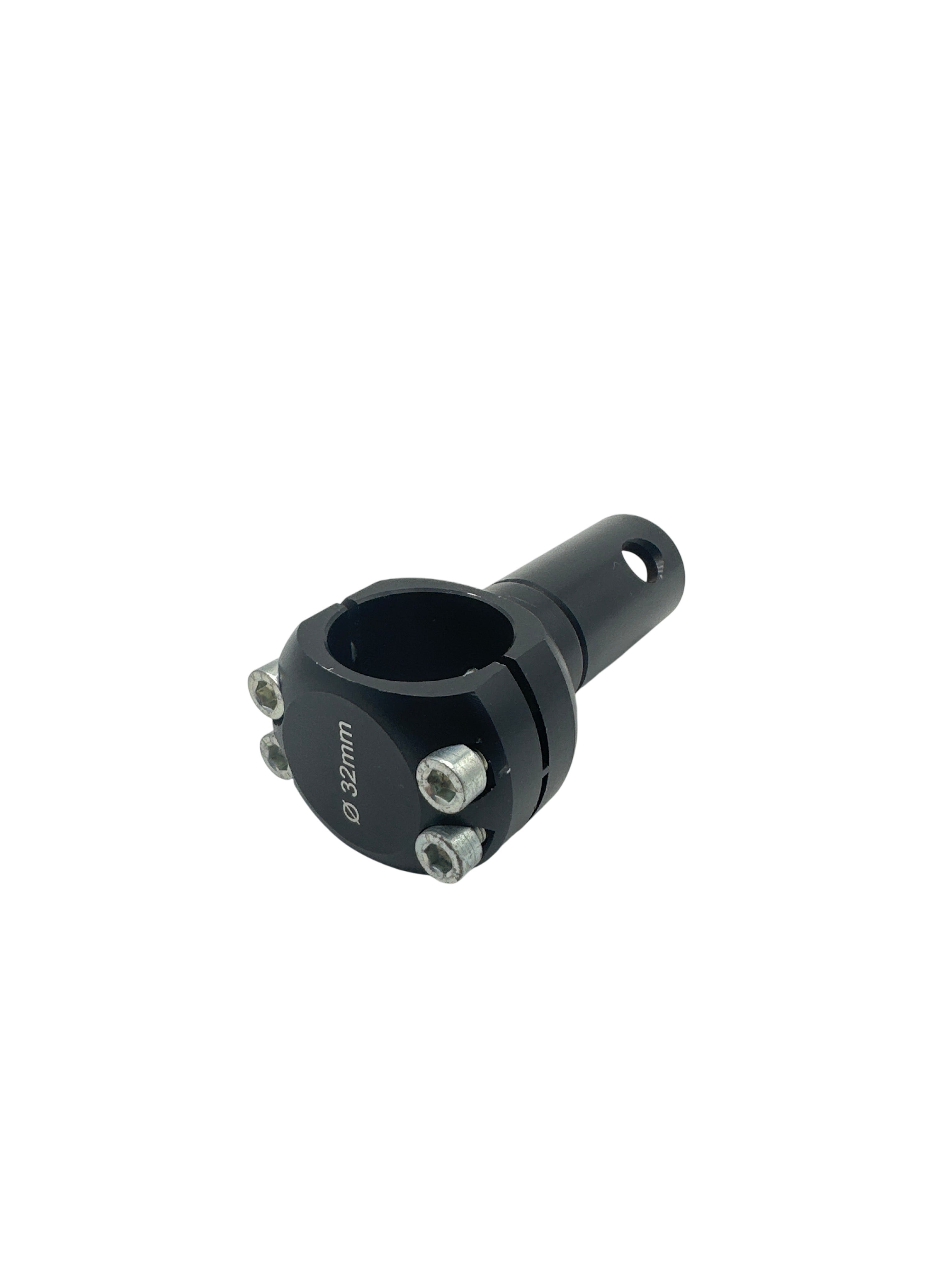 32mm Rohrklemme inkl. Gewinde mit Verlängerung schwarz NEU