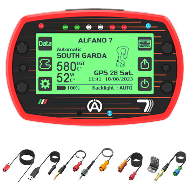 Alfano 7 2T Kit P3. Messsystem, Laptimer + Speed +2 Temperaturen